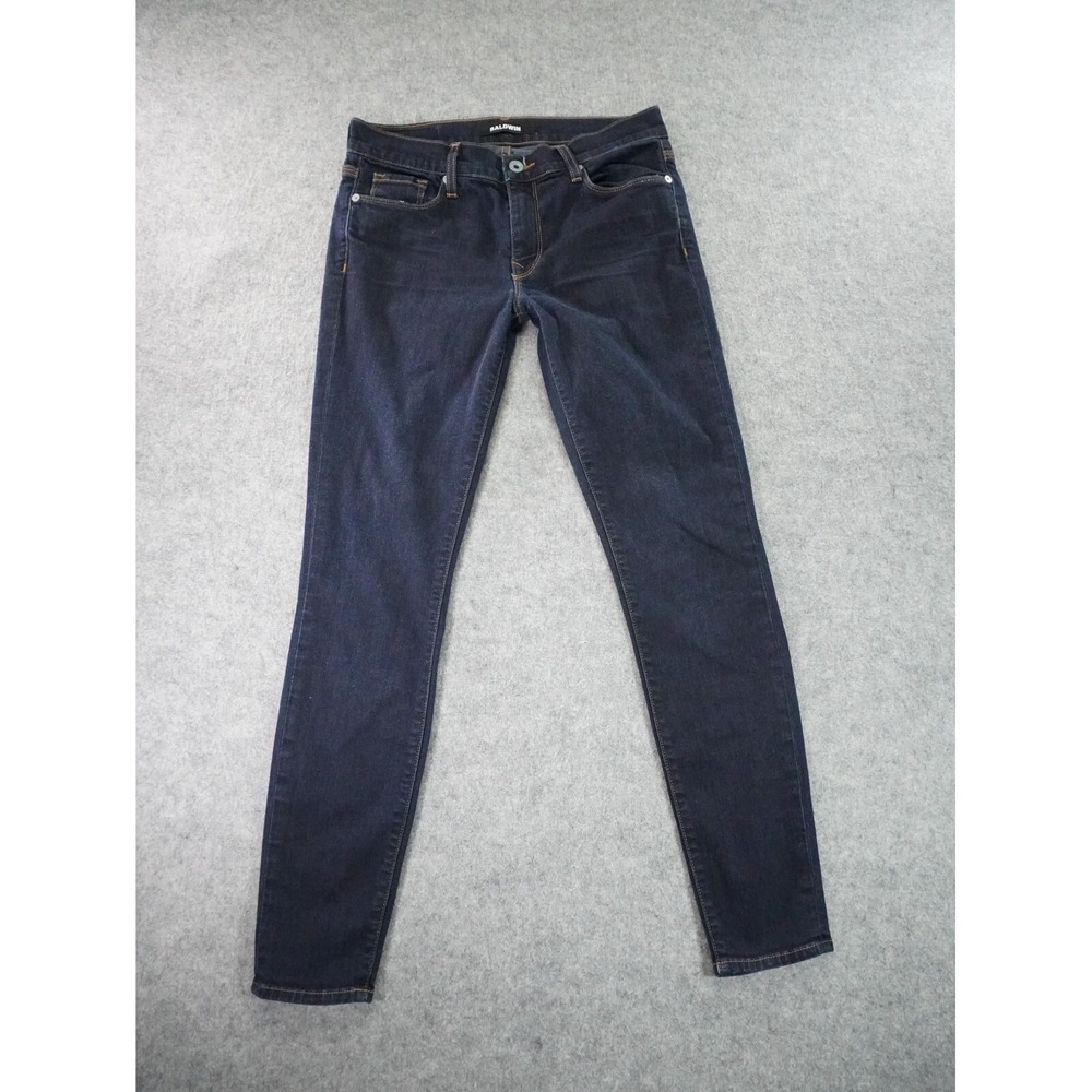 Baldwin Jeans Womens 27 The Rivington Skinny Crop Denim Dark‎ Wash
